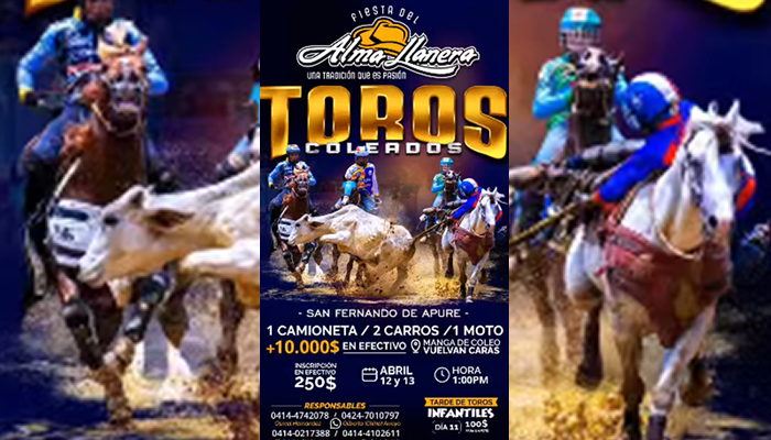 ¡Los toros coleados más emocionantes de Venezuela llegan a San Fernando de Apure!
