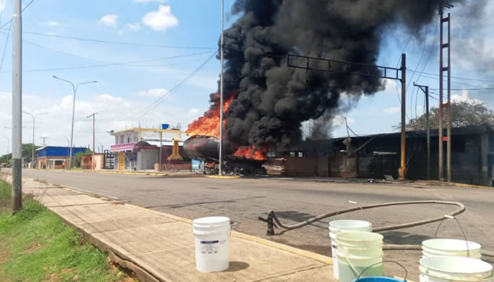 Incendio de cisterna en Camaguán deja heridos y graves daños materiales