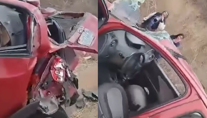 Aparatoso accidente entre vehículo de pasajeros y gandola de gas licuado en tramo Barbacoa deja cuatro heridos