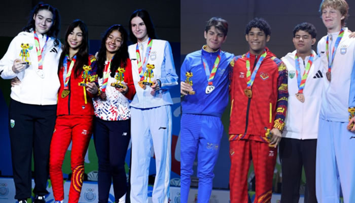 Ángel Martínez y Valeria Escobar conquistaron medallas de oro en esgrima para Venezuela en los Suramericanos de la Juventud