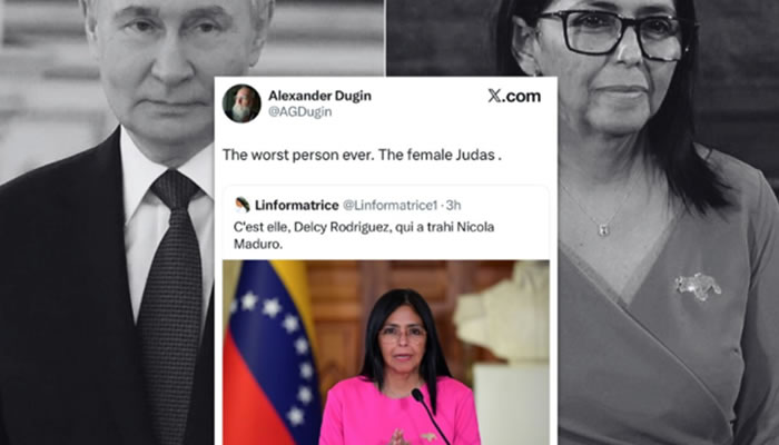 Ideólogo de Putin, Alexander Dugin califica a Delcy Rodríguez como "la peor persona de la historia" y "la Judas femenina"