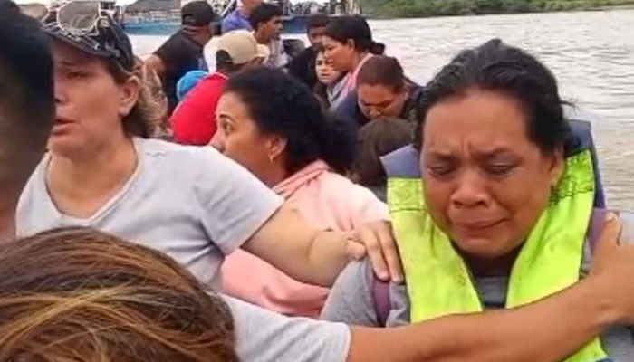 Guaya eléctrica cayó sobre chalana de pasajeros en el río Orinoco sin dejar lesionados