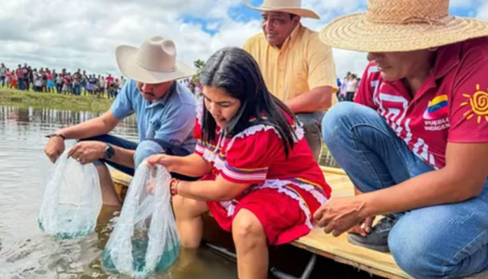Gobernador Wilmer Rodríguez y ministra Clara Vidal conmemoran el Día de la Resistencia Indígena con acciones productivas y de bienestar social en Rómulo Gallegos